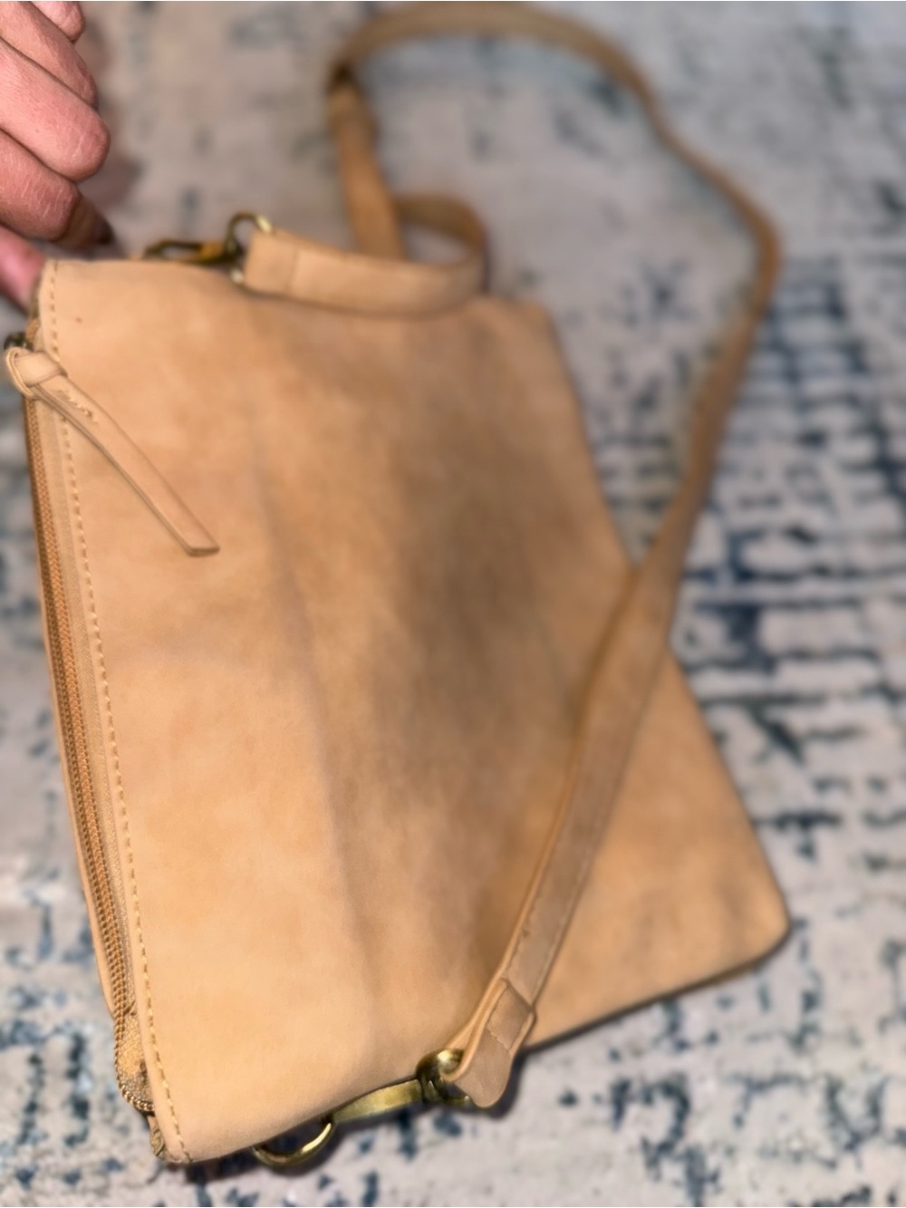 Beige Women’s Crossbody Bag - Neutral Tan Shoulder Bag - Picture 3 of 6